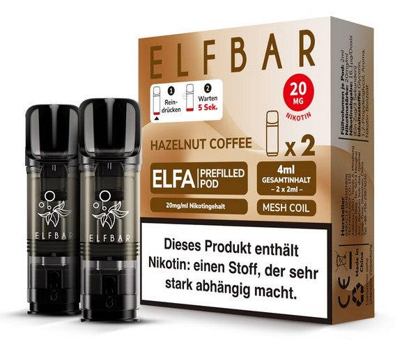 Elfbar ELFA Pods - 2% Nikotin (2 Stk. pro Packung) - Mehrweg Pod System / 10 Packungen