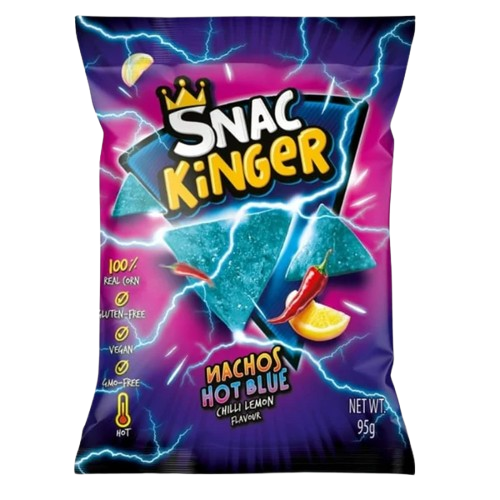 SnacKinger - Nachos Hot Blue 95g - Chili Lemon Flavour