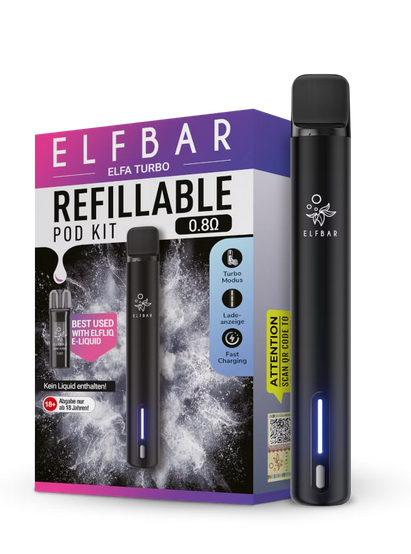 10x ELFBAR ELFA Turbo Pod Kit 550 mAh Akku inkl. 1x Refillable Pod