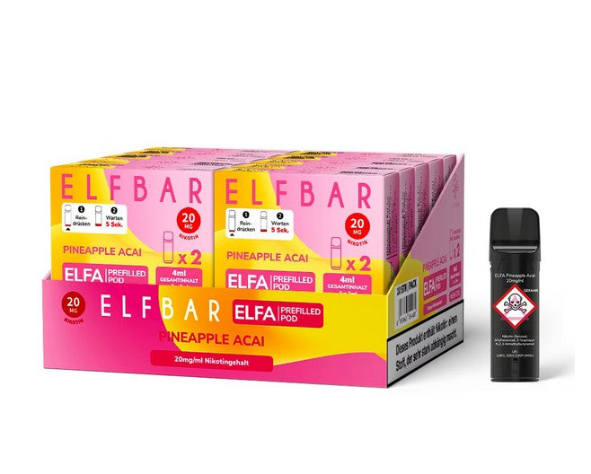 Elfbar ELFA Pods - 2% Nikotin (2 Stk. pro Packung) - Mehrweg Pod System / 10 Packungen
