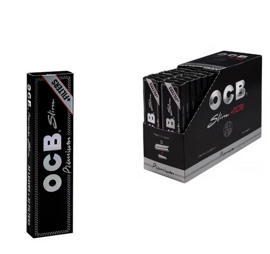 OCB Schwarz Premium Slim Long Papers (32 Stk. im Display)