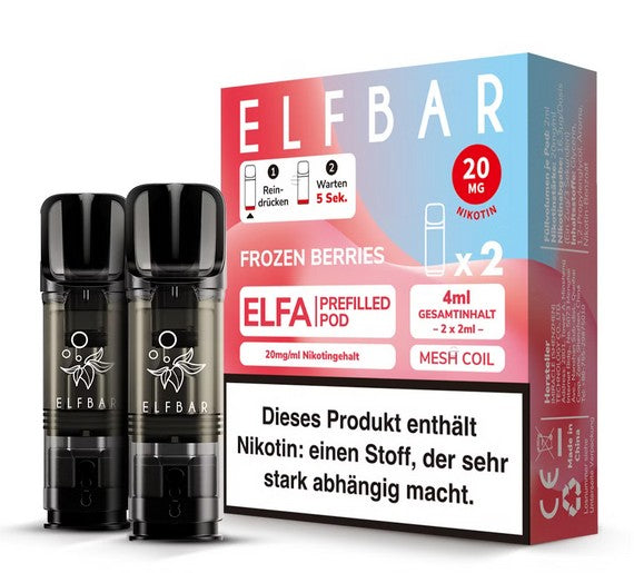 Elfbar ELFA Pods - 2% Nikotin (2 Stk. pro Packung) - Mehrweg Pod System / 10 Packungen