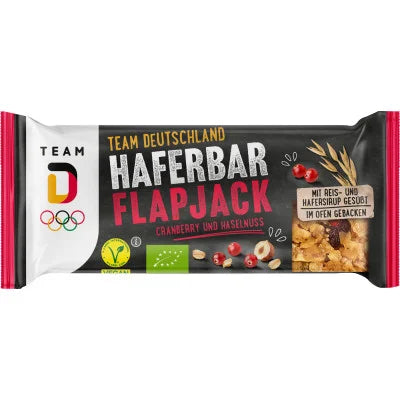Bio Haferbar Flapjack Team Deutschland Cranberry - Haselnuss 60G