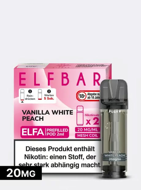 Elfbar ELFA Pods - 2% Nikotin (2 Stk. pro Packung) - Mehrweg Pod System / 10 Packungen