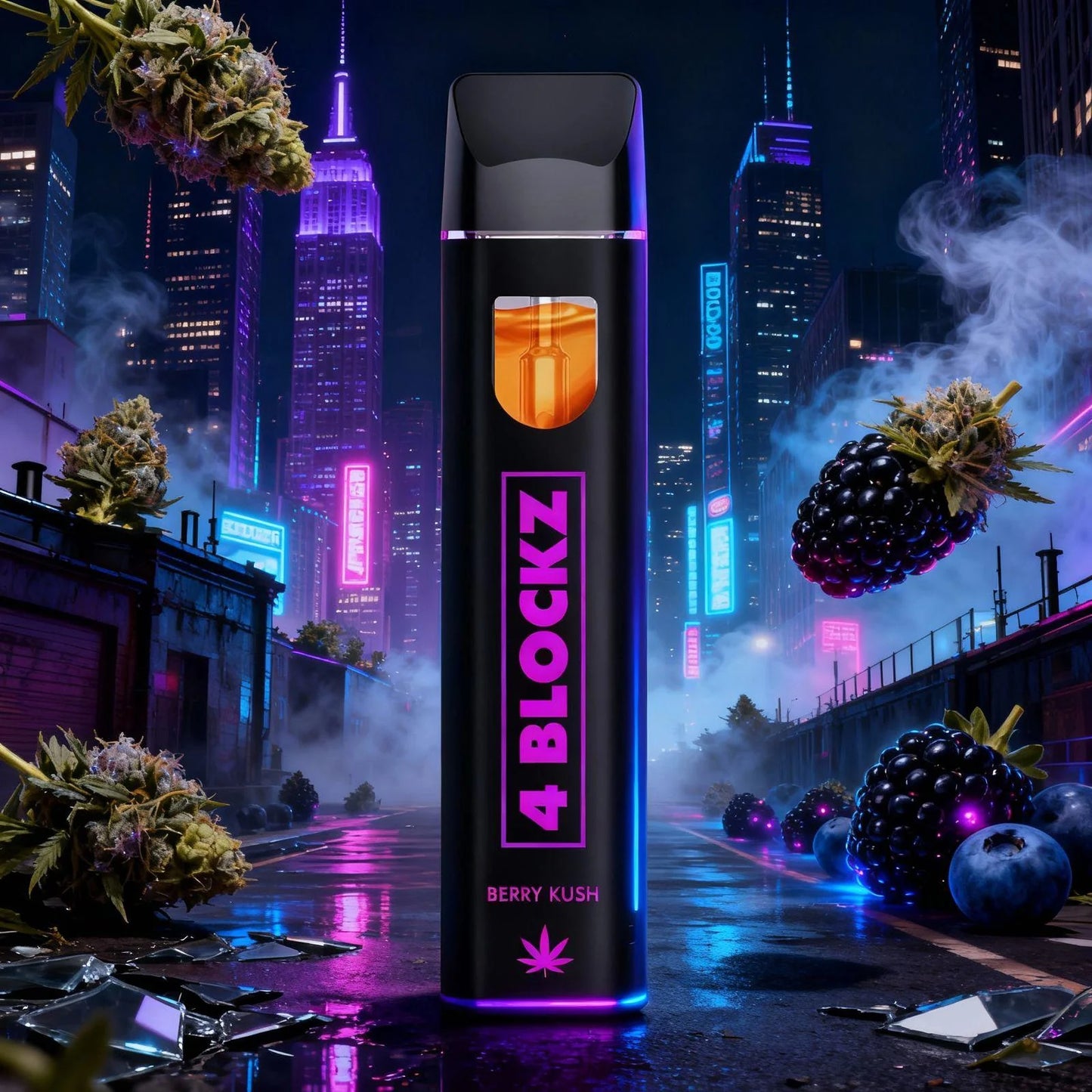 4 Blockz H3BTA Vape - Berry Kush 1ml
