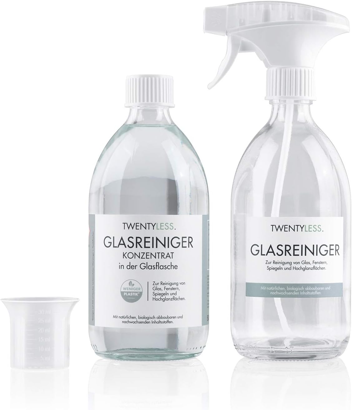 Glasreiniger-Set  2-tlg. TWENTYLESS 500ml Konzentrat inkl. Sprühflasche...