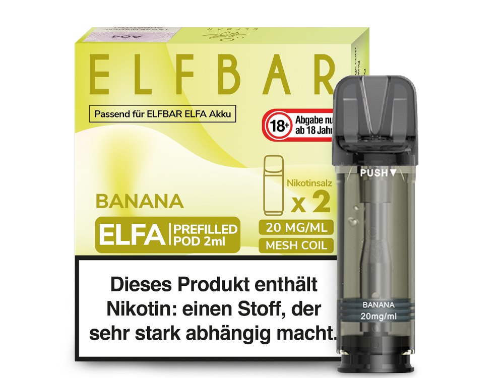 Elfbar ELFA Pods - 2% Nikotin (2 Stk. pro Packung) - Mehrweg Pod System / 10 Packungen