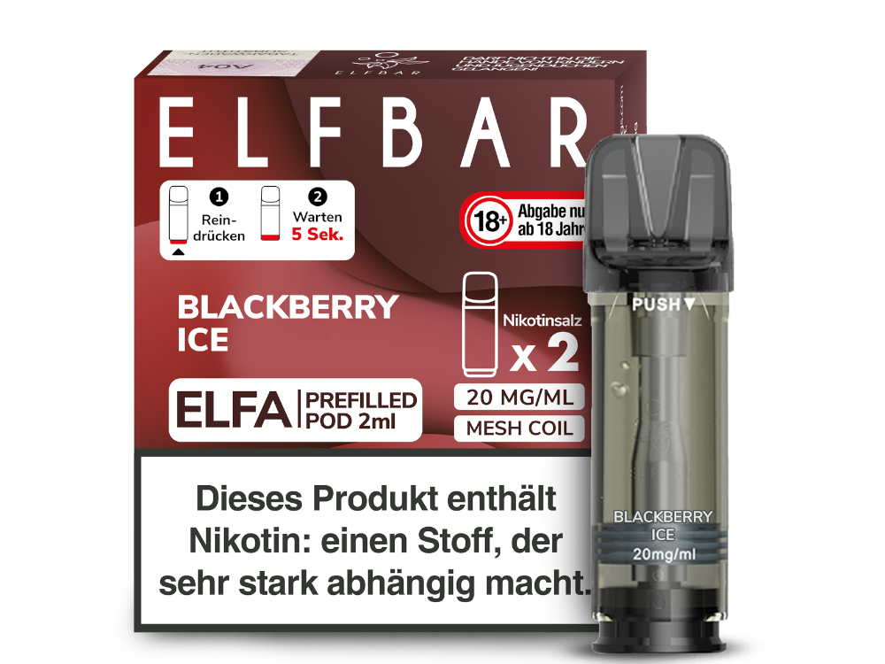 Elfbar ELFA Pods - 2% Nikotin (2 Stk. pro Packung) - Mehrweg Pod System / 10 Packungen