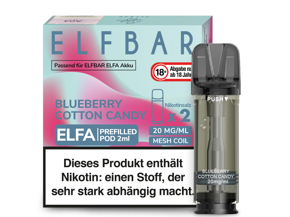 Elfbar ELFA Pods - 2% Nikotin (2 Stk. pro Packung) - Mehrweg Pod System / 10 Packungen