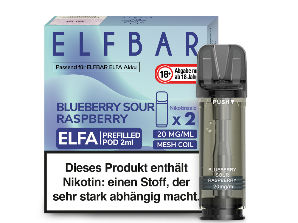 Elfbar ELFA Pods - 2% Nikotin (2 Stk. pro Packung) - Mehrweg Pod System / 10 Packungen