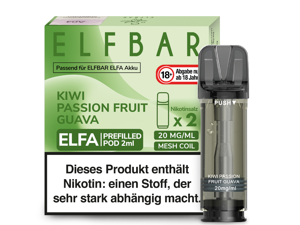 Elfbar ELFA Pods - 2% Nikotin (2 Stk. pro Packung) - Mehrweg Pod System / 10 Packungen