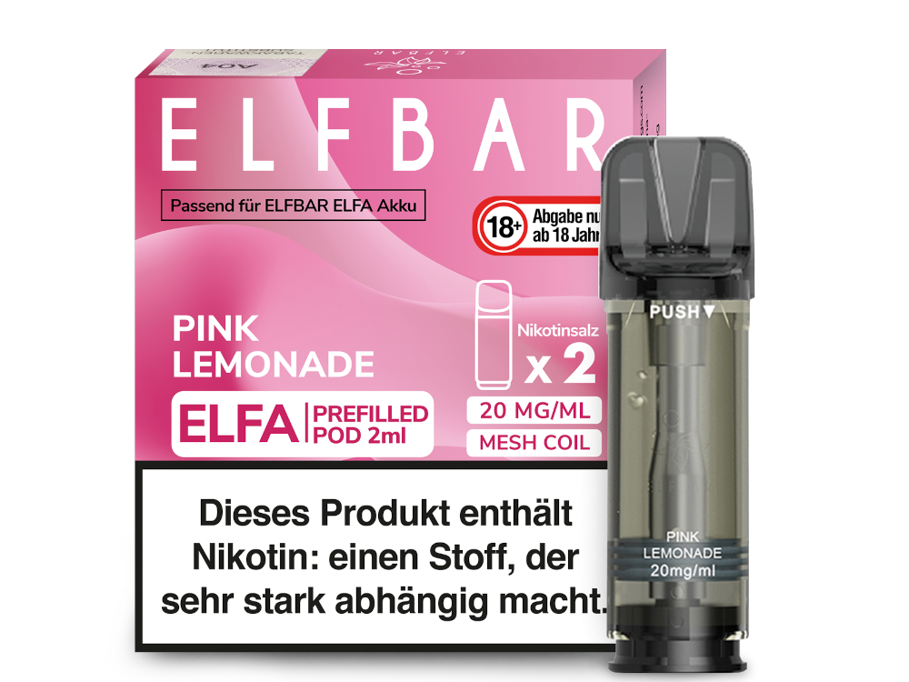 Elfbar ELFA Pods - 2% Nikotin (2 Stk. pro Packung) - Mehrweg Pod System / 10 Packungen