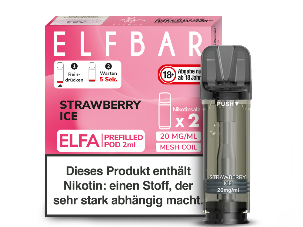 Elfbar ELFA Pods - 2% Nikotin (2 Stk. pro Packung) - Mehrweg Pod System / 10 Packungen