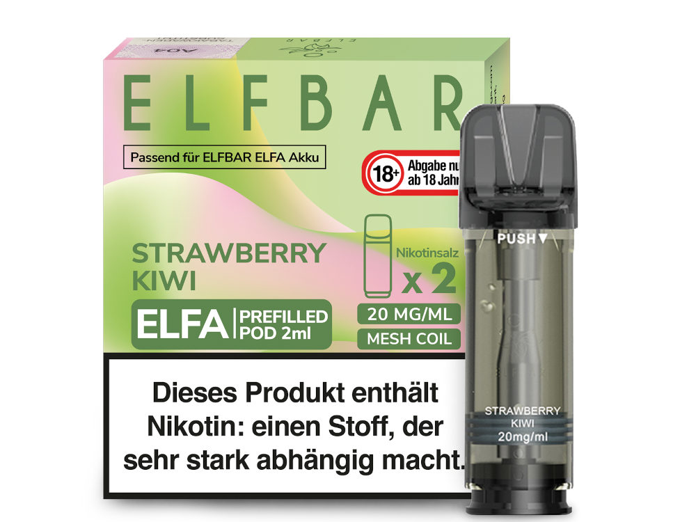Elfbar ELFA Pods - 2% Nikotin (2 Stk. pro Packung) - Mehrweg Pod System / 10 Packungen