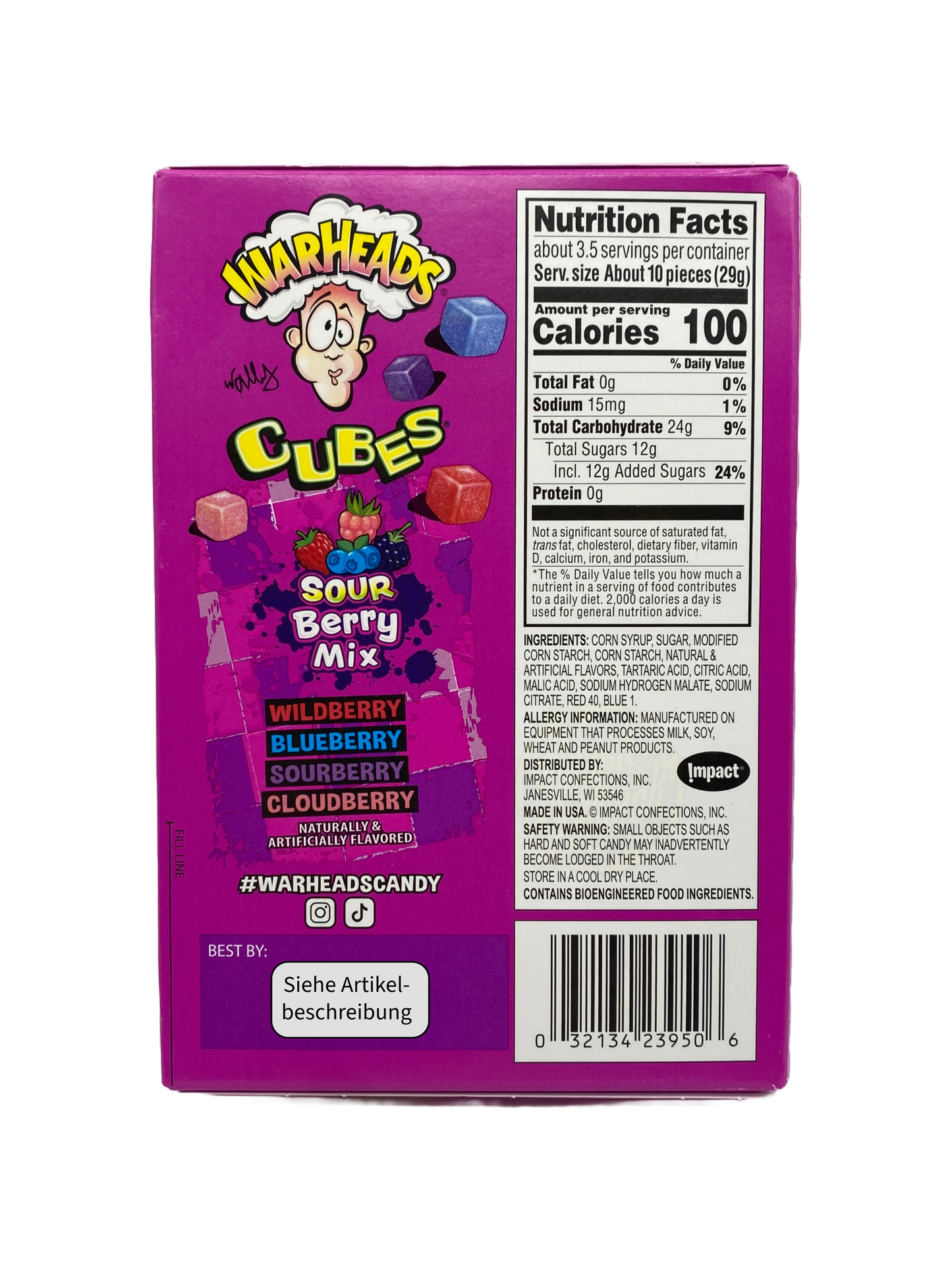 Warheads Cubes - Sour Berry Mix 99 g