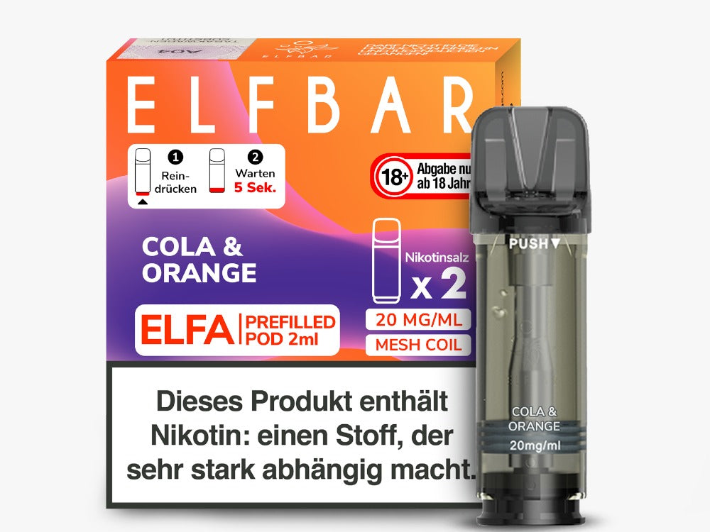 Elfbar ELFA Pods - 2% Nikotin (2 Stk. pro Packung) - Mehrweg Pod System / 10 Packungen