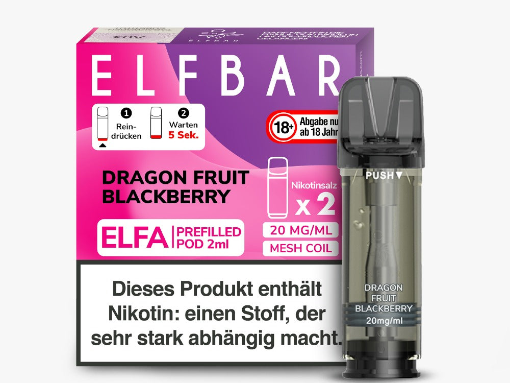 Elfbar ELFA Pods - 2% Nikotin (2 Stk. pro Packung) - Mehrweg Pod System / 10 Packungen