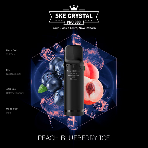 SKE Crystal Pro 800 - 2% Nikotin (2 Stk. pro Packung) - Mehrweg Pod System / 10 Stück
