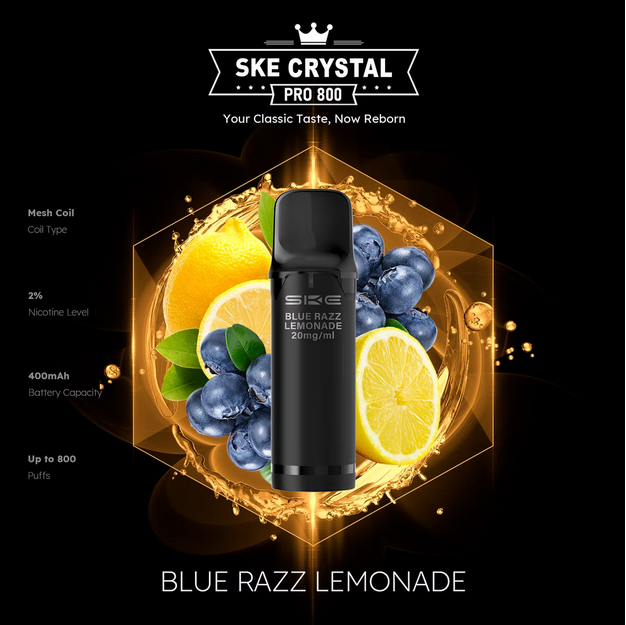 SKE Crystal Pro 800 - 2% Nikotin (2 Stk. pro Packung) - Mehrweg Pod System / 10 Stück
