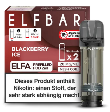 Elfbar ELFA Pods - 2% Nikotin (2 Stk. pro Packung) - Mehrweg Pod System / 10 Packungen
