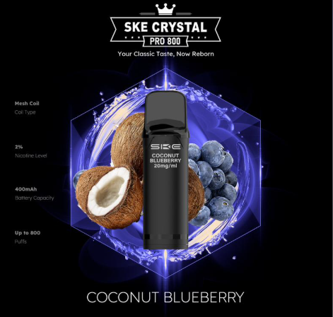 SKE Crystal Pro 800 - 2% Nikotin (2 Stk. pro Packung) - Mehrweg Pod System / 10 Stück
