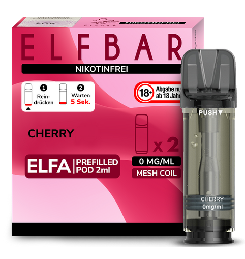 Elfbar ELFA Pods - 0% Nikotin (2 Stk. pro Packung) - Mehrweg Pod System / 10 Packungen