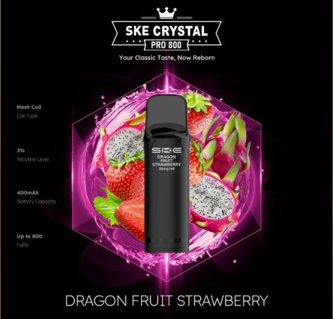 SKE Crystal Pro 800 - 2% Nikotin (2 Stk. pro Packung) - Mehrweg Pod System / 10 Stück