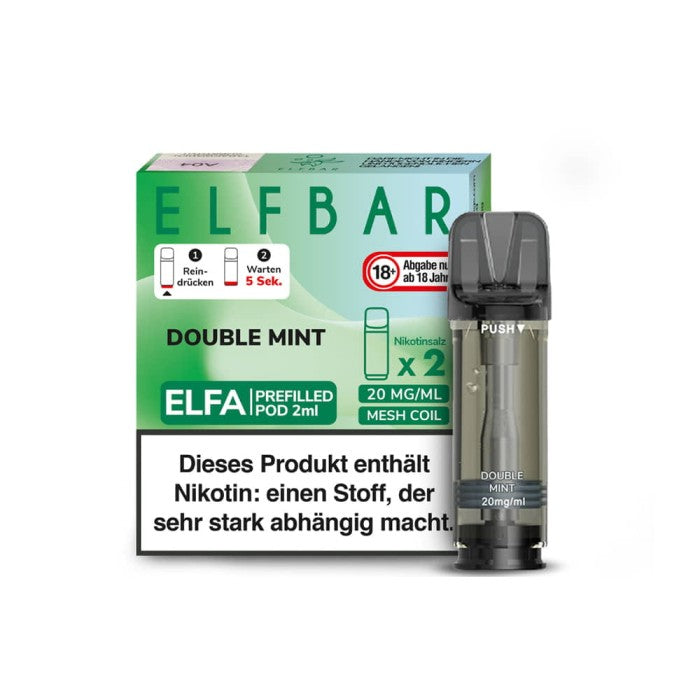 Elfbar ELFA Pods - 2% Nikotin (2 Stk. pro Packung) - Mehrweg Pod System / 10 Packungen