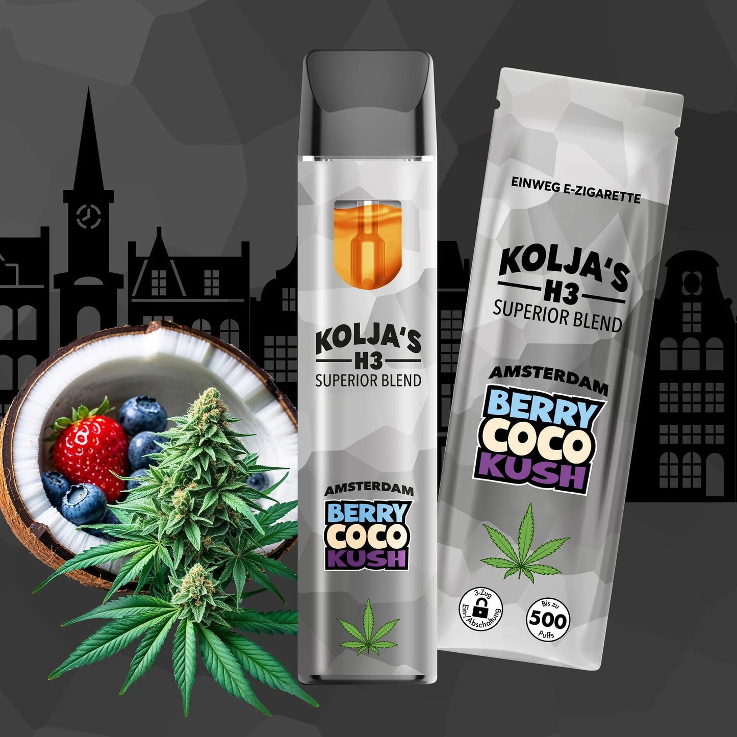 Kolja H3 Superior Vape Berry Coco Kush Haze 1ml