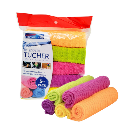Microfasertücher 5er Pack 30x35 cm, 5 Farben