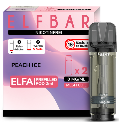 Elfbar ELFA Pods - 0% Nikotin (2 Stk. pro Packung) - Mehrweg Pod System / 10 Packungen