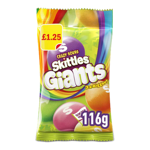 Skittles | Giants Crazy Sours • extra groß und extra sauer • 116g