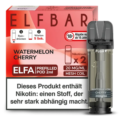 Elfbar ELFA Pods - 2% Nikotin (2 Stk. pro Packung) - Mehrweg Pod System / 10 Packungen